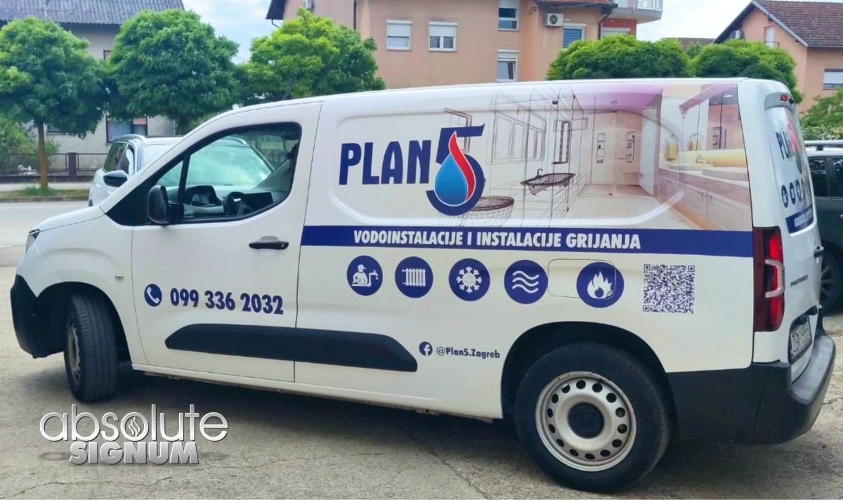 Primjer profesionalnog oslikavanja kombi vozila s logotipom firme - Absolute Signum